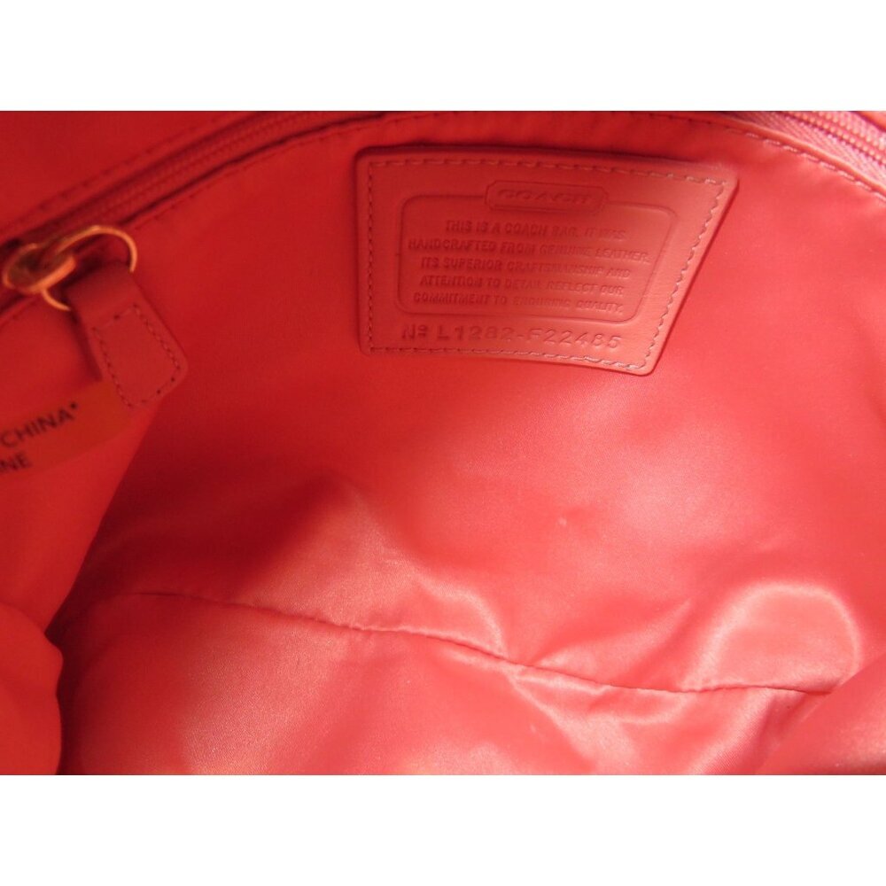 Coach 2012 Ashley Pink Leather Laser Cut Eyelet Triple Compartment Hobo Bag - Picture 9 of 14
